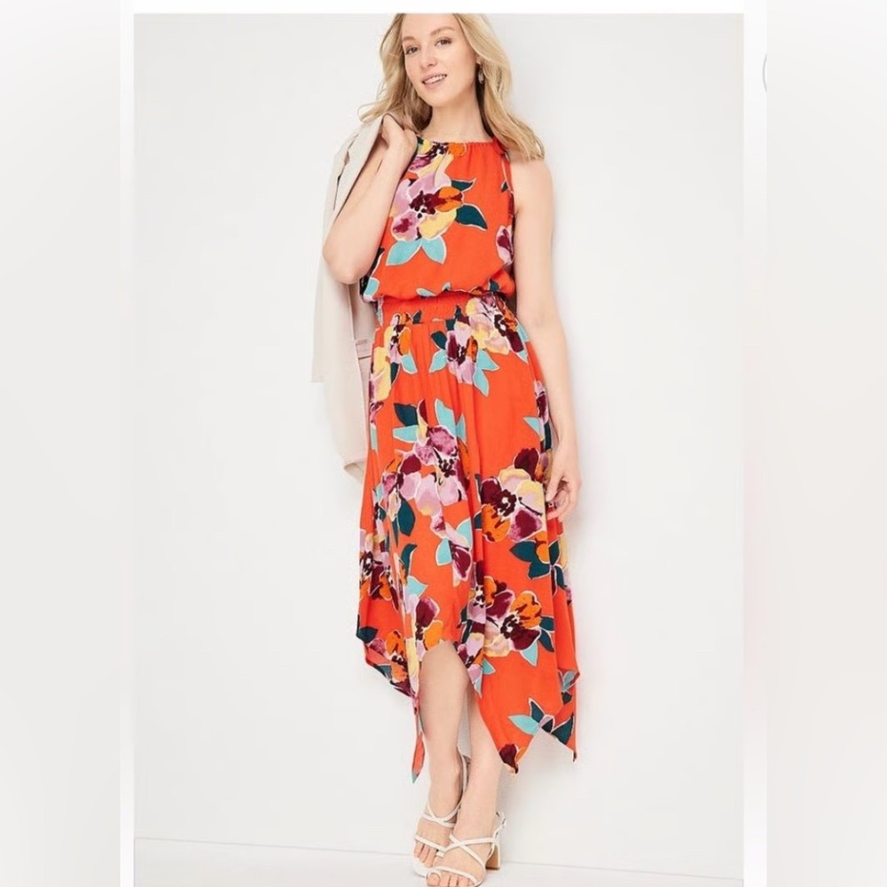 Maurices Floral Halter Neck Midi Dress